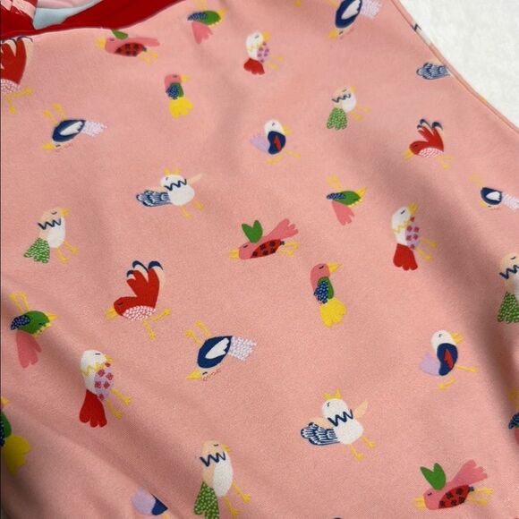 Hanna Andersson Red and Pink One Piece Swimsuit with Chicken Print - Picture 6 of 10